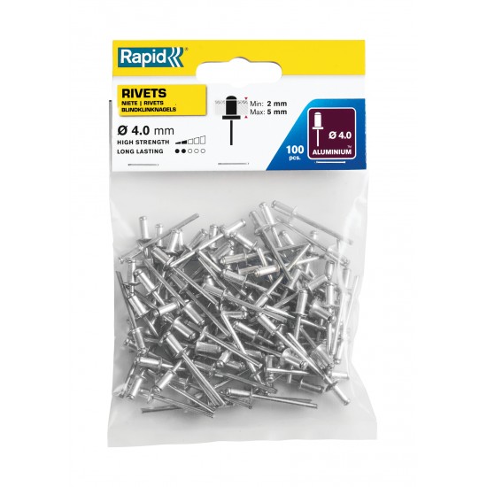 RAPİD PERÇİN Ø4 x 8mm ALÜMİNYUM 100 ADET RAPİD PERÇİN Ø4 x 8mm ALÜMİNYUM 100 ADET