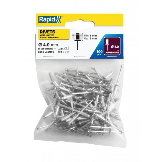 RAPİD PERÇİN Ø4 x 12mm ALÜMİNYUM 100 ADET