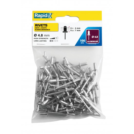 RAPİD PERÇİN Ø4.8 x 10mm ALÜMİNYUM 100 ADET RAPİD PERÇİN Ø4.8 x 10mm ALÜMİNYUM 100 ADET