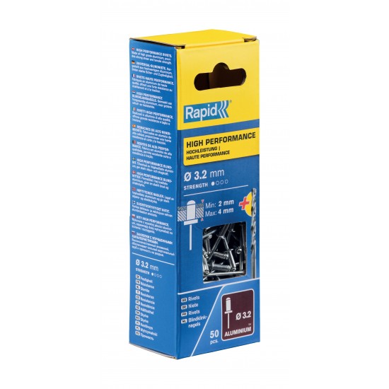 RAPİD PERÇİN Ø3.2X8MM ALU+MATKAP UCU 50 ADET RAPİD PERÇİN Ø3.2X8MM ALU+MATKAP UCU 50 ADET