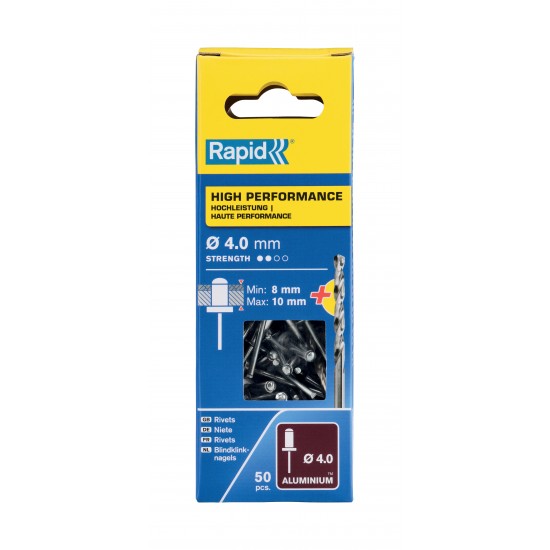 RAPİD PERÇİN Ø4X14MM ALU+MATKAP UCU 50 ADET