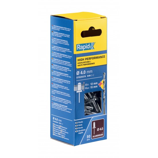 RAPİD PERÇİN Ø4X18MM ALU+MATKAP UCU 50 ADET RAPİD PERÇİN Ø4X18MM ALU+MATKAP UCU 50 ADET