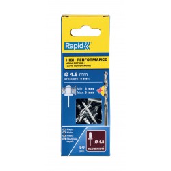 RAPİD PERÇİN Ø4.8X12MM ALU+MATKAP UCU 50 ADET