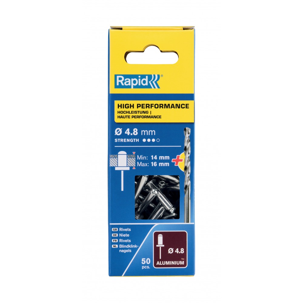 RAPİD PERÇİN Ø4.8X20MM ALU+MATKAP UCU 50 ADET