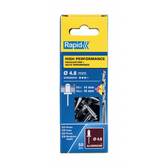 RAPİD PERÇİN Ø4.8X20MM ALU+MATKAP UCU 50 ADET