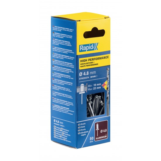 RAPİD PERÇİN Ø4.8X25MM ALU+MATKAP UCU 50 ADET RAPİD PERÇİN Ø4.8X25MM ALU+MATKAP UCU 50 ADET