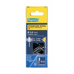 RAPİD PERÇİN Ø3.2X8MM PASLANMAZ + MATKAP UCU 50 ADET