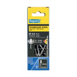 RAPİD PERÇİN Ø4X12MM PASLANMAZ + MATKAP UCU 50 ADET