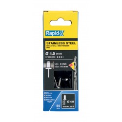 RAPİD PERÇİN Ø4X14MM PASLANMAZ + MATKAP UCU 50 ADET