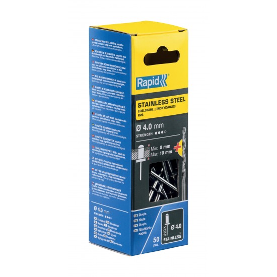 RAPİD PERÇİN Ø4X14MM PASLANMAZ + MATKAP UCU 50 ADET