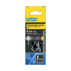 RAPİD PERÇİN Ø4.8X25MM PASLANMAZ + MATKAP UCU 50 ADET