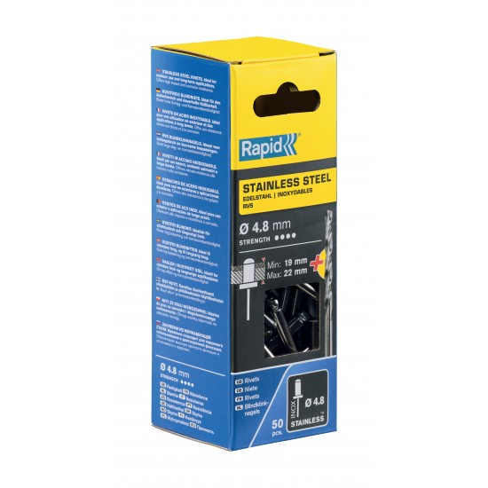 RAPİD PERÇİN Ø4.8X25MM PASLANMAZ + MATKAP UCU 50 ADET RAPİD PERÇİN Ø4.8X25MM PASLANMAZ + MATKAP UCU 50 ADET
