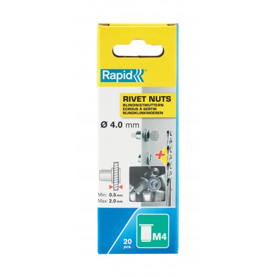 RAPİD ÇELİK PERÇİN SOMUN M4 + MATKAP UCU 20 ADET RAPİD ÇELİK PERÇİN SOMUN M4 + MATKAP UCU 20 ADET
