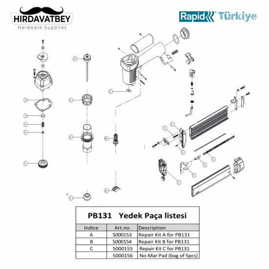 RAPİD PB131 TAMİR KİT A