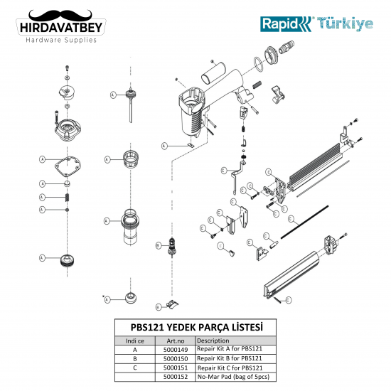 RAPİD PBS121 TAMİR KİT A