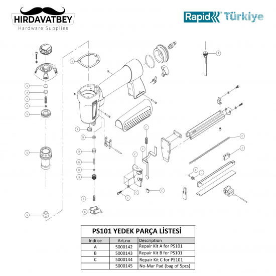 RAPİD PS101 TAMİR KİT C
